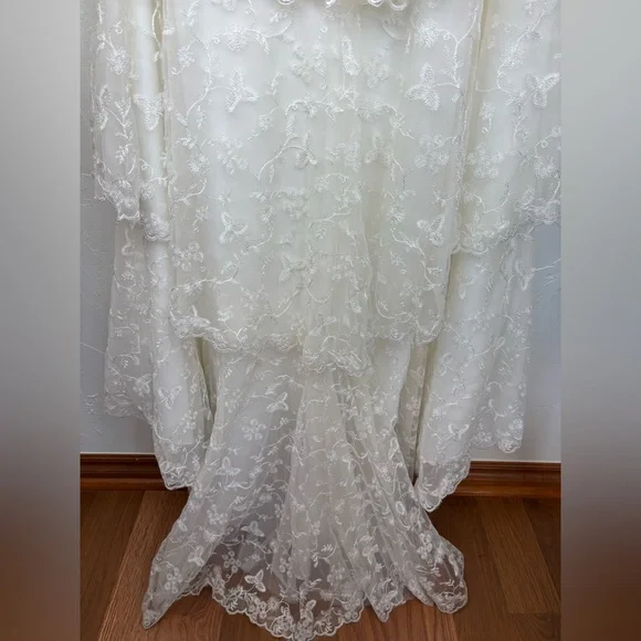 WTOO BRIDES by WATTERS $1100 Strapless Lace DressStella Tiered Train NEW 8